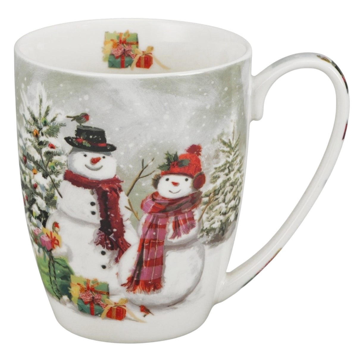 Vintage-Weihnachtstasse „Snowman Smile“ 360 ml Schneemann Kaffeebecher