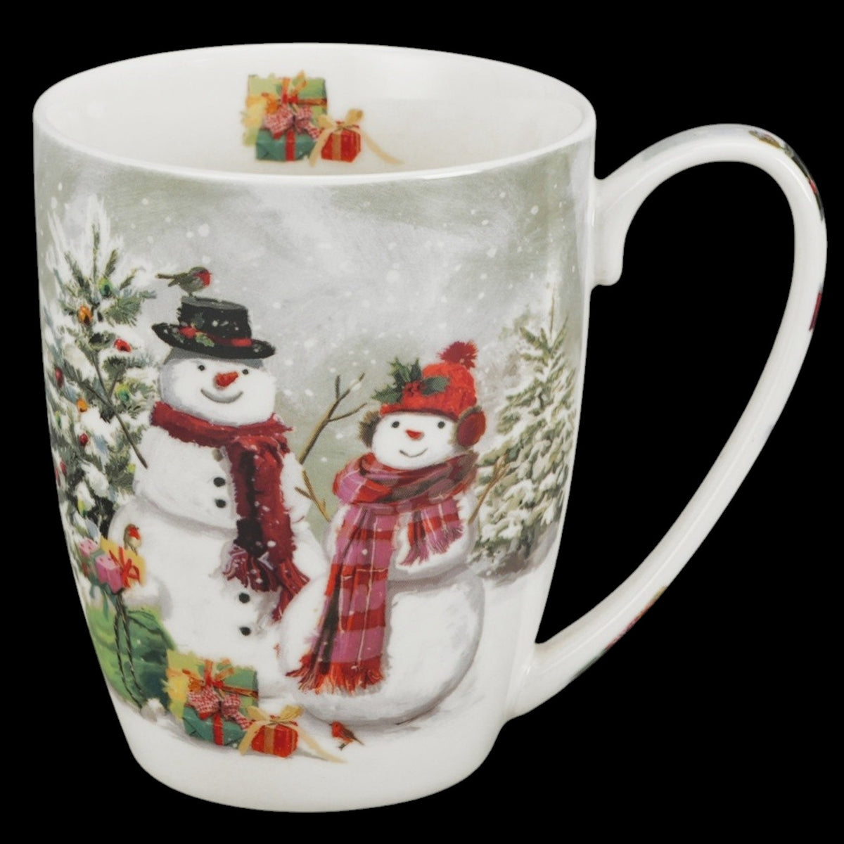 Vintage-Weihnachtstasse „Snowman Smile“ 360 ml Schneemann Kaffeebecher