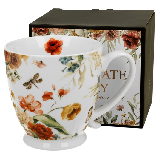 Romantisch DUO Porcelain Becher Tasse Celebrate Today – Blumenmotiv