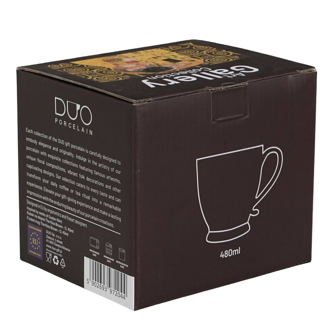 Duo Art Gallery Collection Becher Klimt – The Kiss (Brown) 480 ml