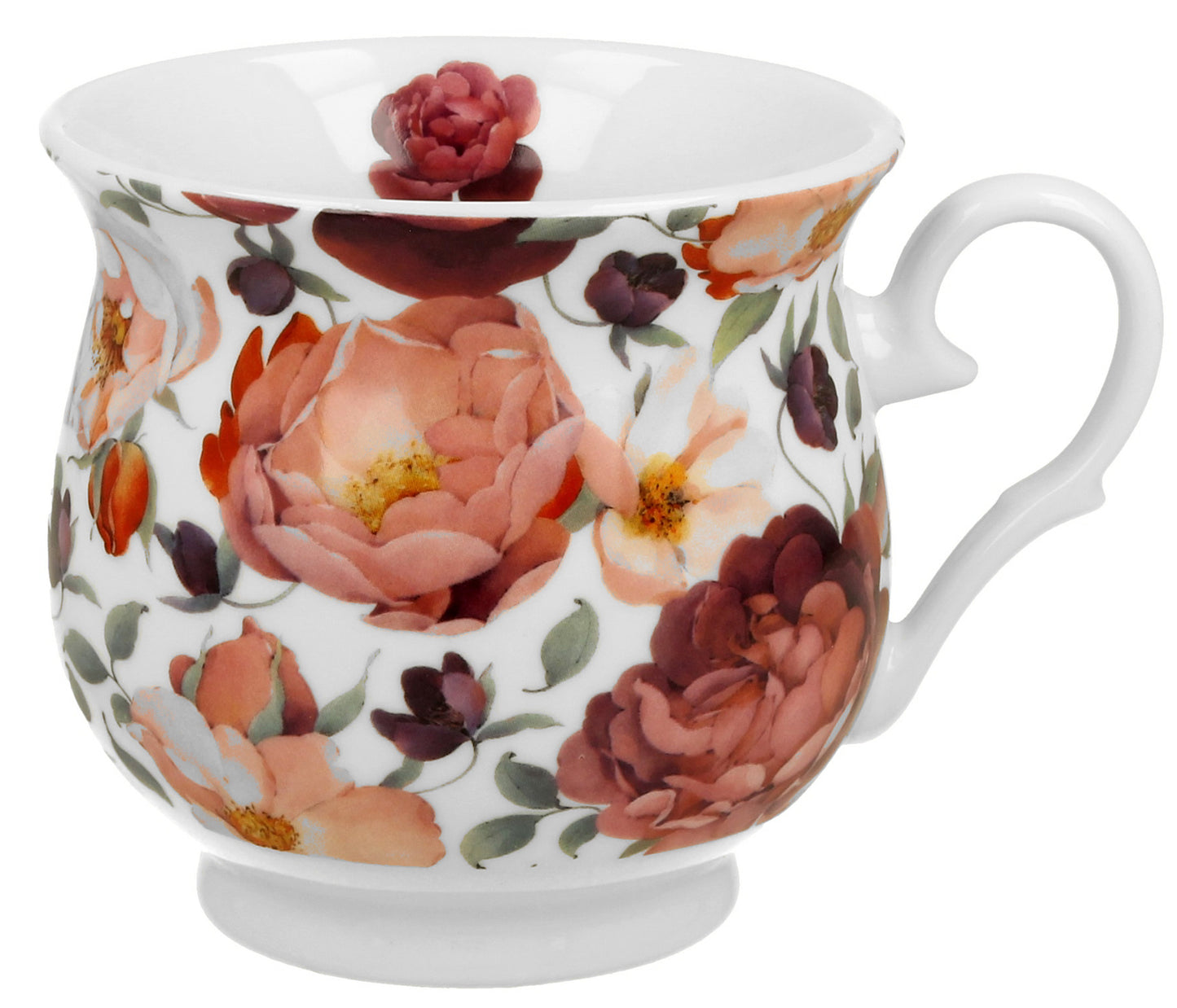 Vintage Duo Tasse mit Fuß Englische Rose rot 460 ml