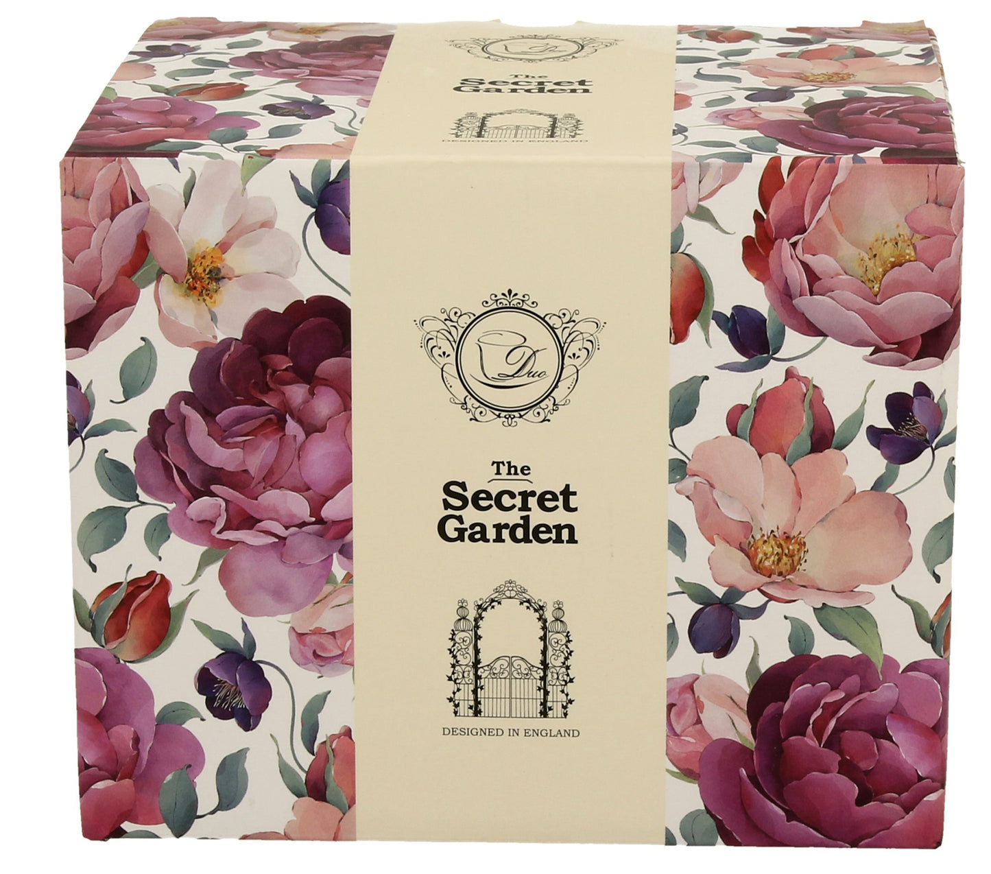 Vintage Duo Tasse mit Fuß Englische Rose rot 460 ml