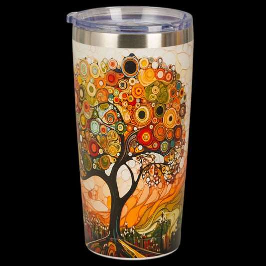 Thermobecher „Tree“ Modern 600 ml, Edelstahl Vintage Kaffeebecher Duo