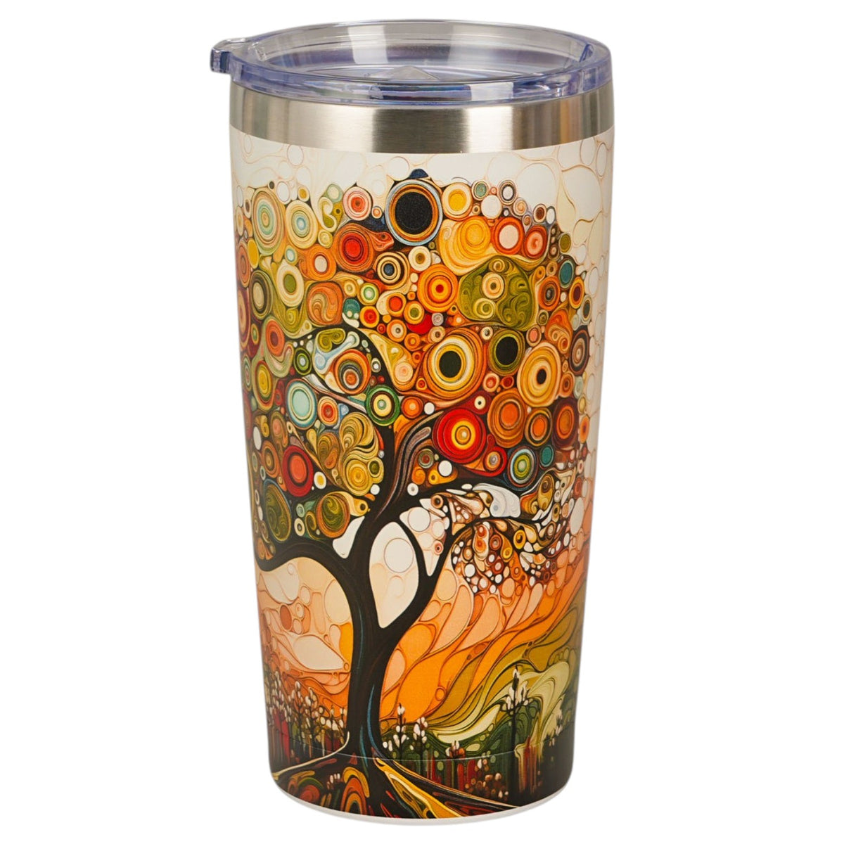 Thermobecher „Tree“ Modern 600 ml, Edelstahl Vintage Kaffeebecher Duo