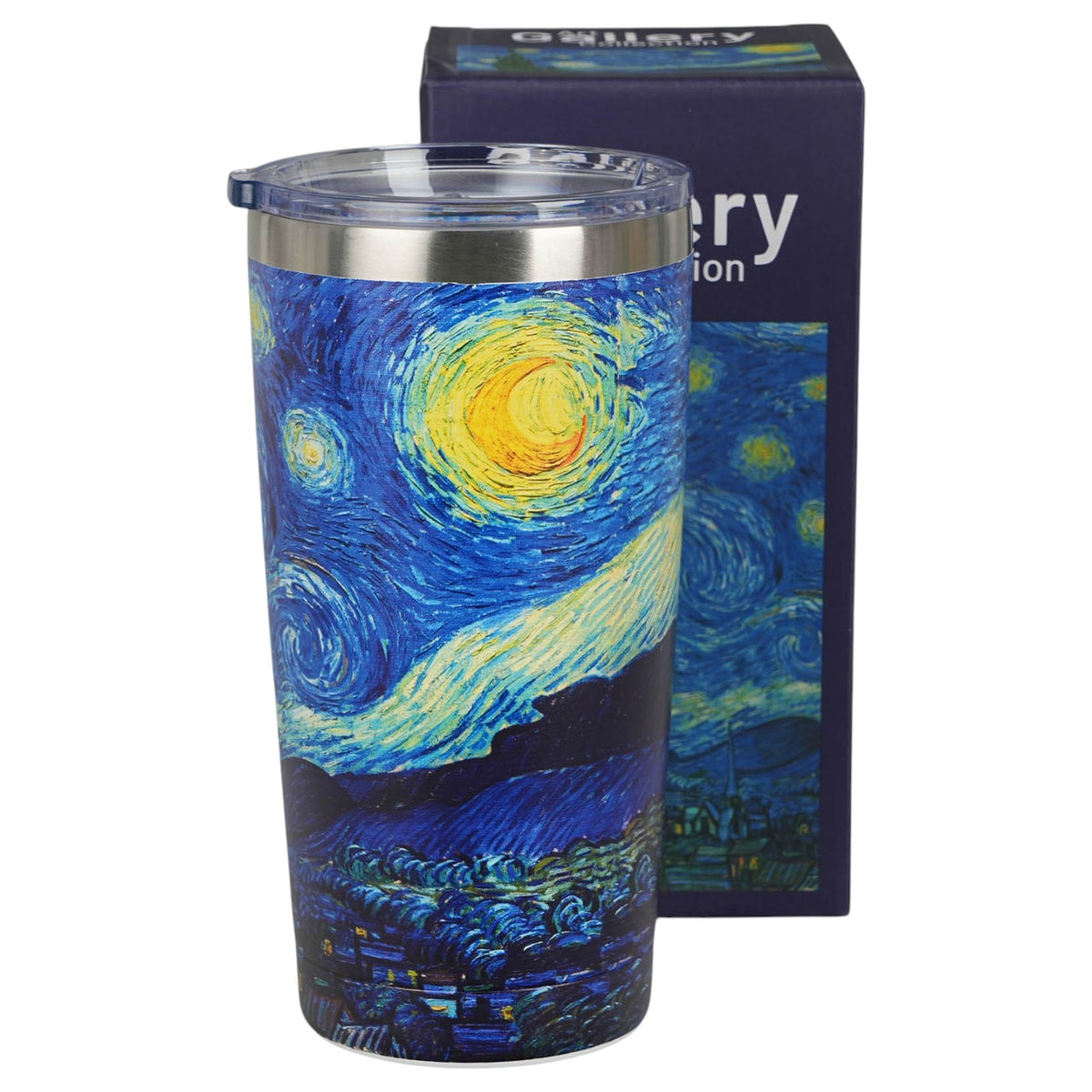 Thermobecher „Sternennacht“ 600 ml, inspiriert von Van Gogh, Edelstahl