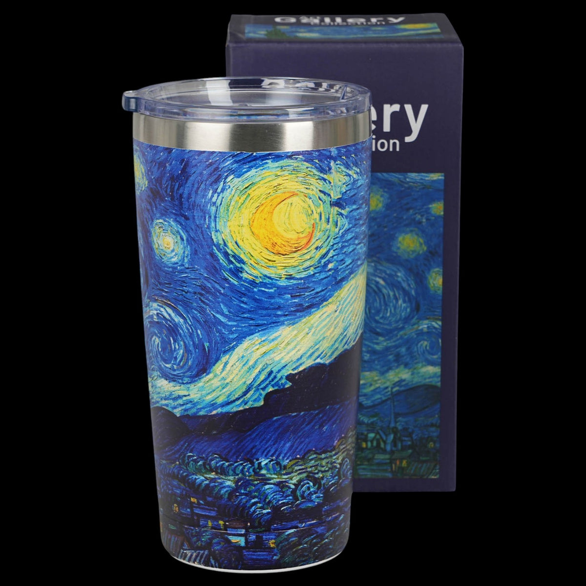 Thermobecher „Sternennacht“ 600 ml, inspiriert von Van Gogh, Edelstahl
