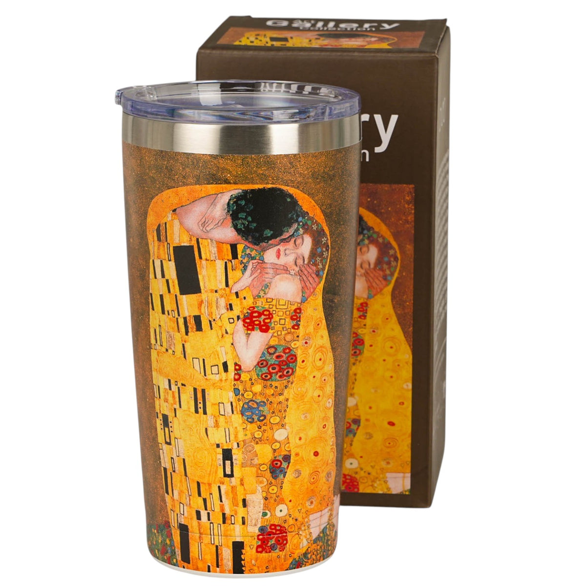 Thermobecher „Der Kuss“ Classic 600 ml, inspiriert von Klimt, Edelstahl Duo