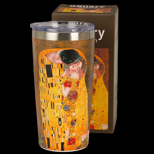 Thermobecher „Der Kuss“ Classic 600 ml, inspiriert von Klimt, Edelstahl Duo