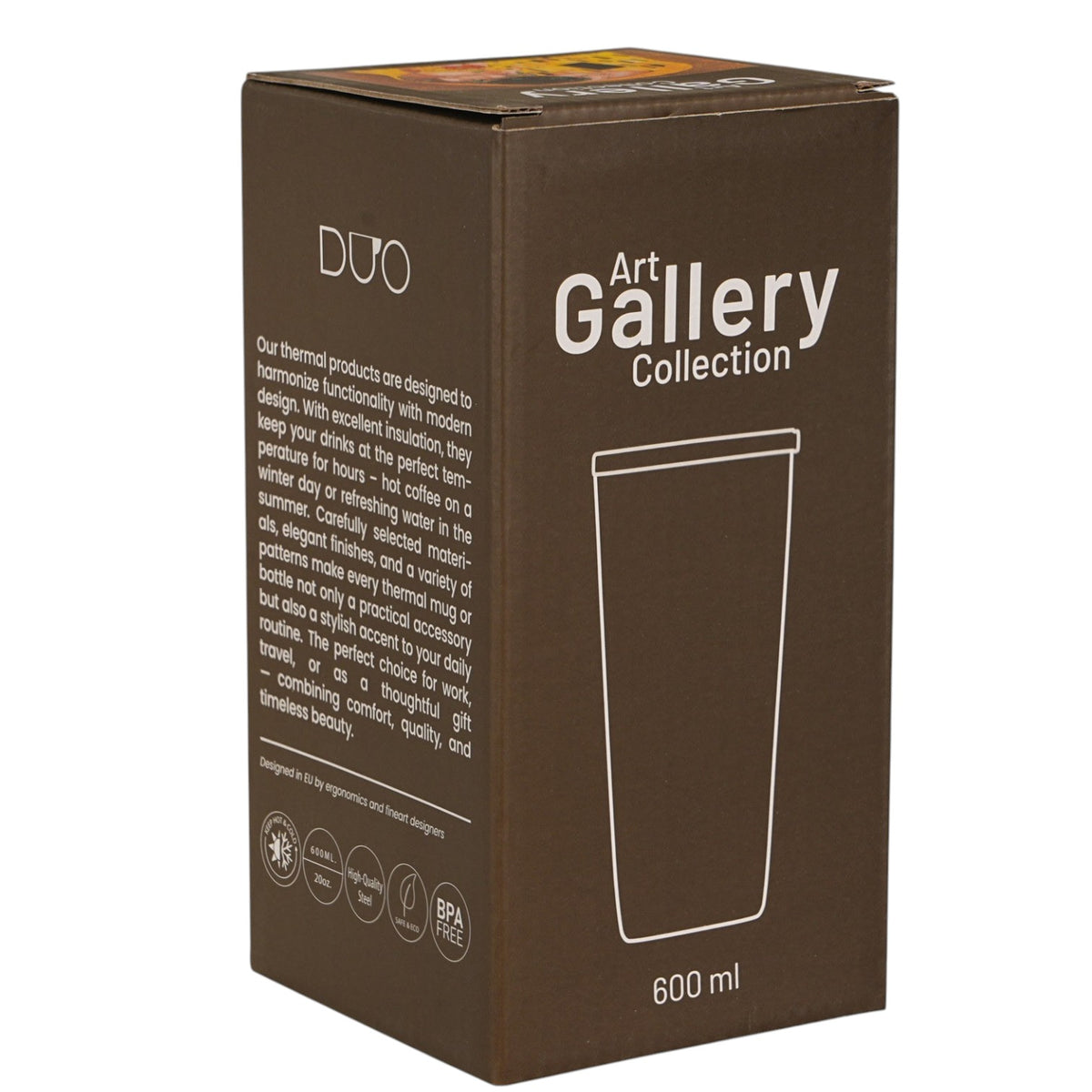 Thermobecher „Der Kuss“ Classic 600 ml, inspiriert von Klimt, Edelstahl Duo