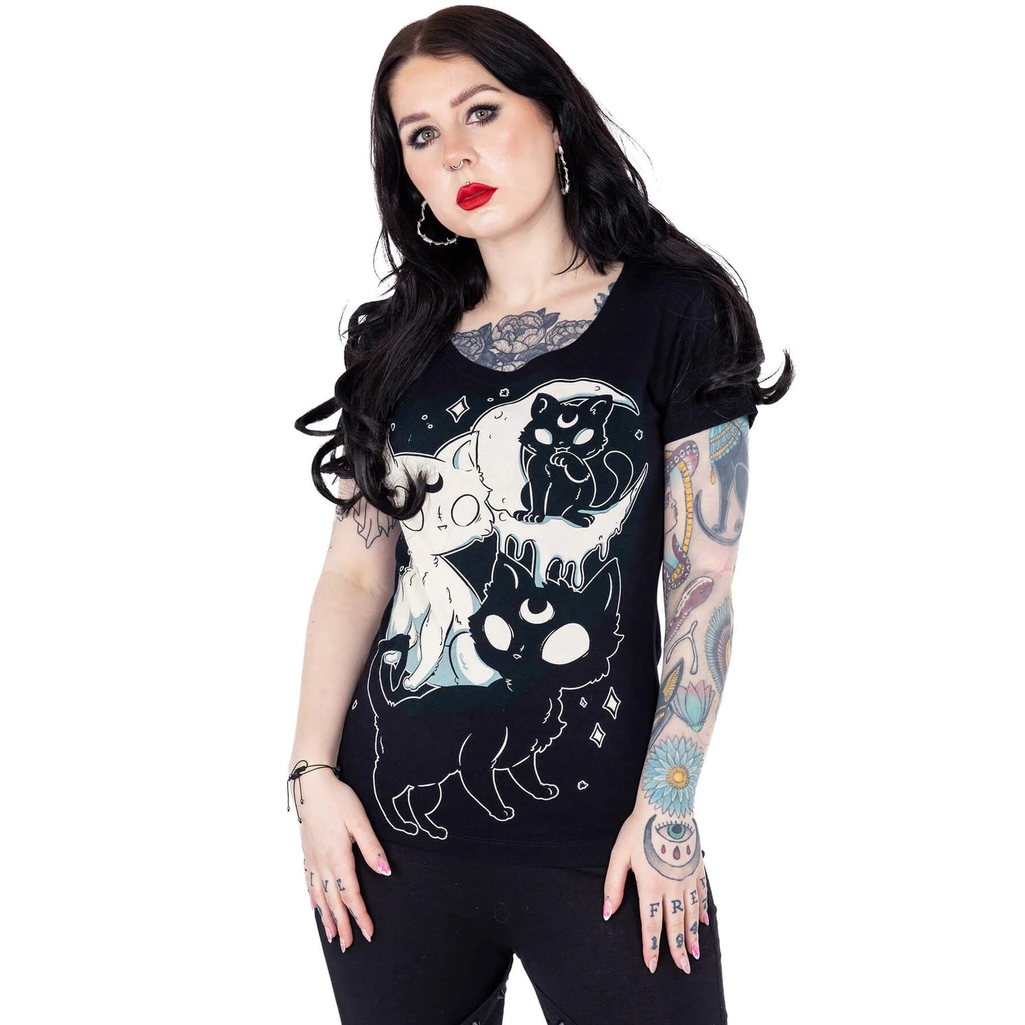 Anime Gothic Top Midnight Kitty T-Shirt – Cupcake Cult