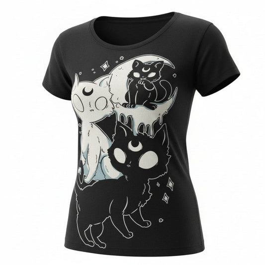 Anime Gothic Top Midnight Kitty T-Shirt – Cupcake Cult