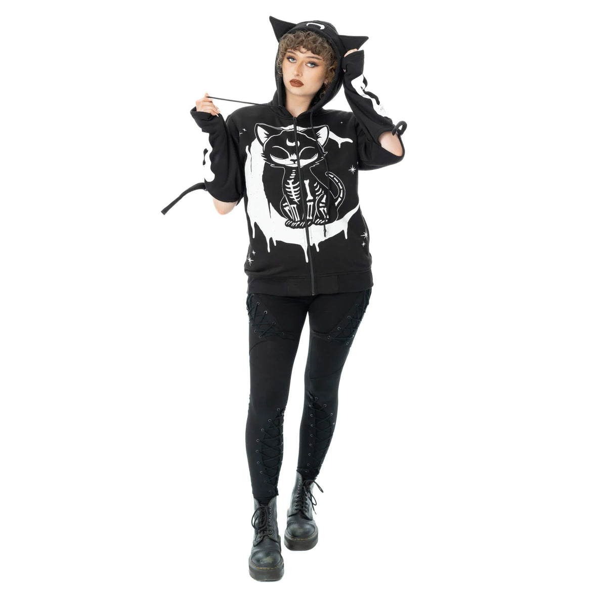Gothic Moonlight Hoodie von Heartless - schwarz-weiss