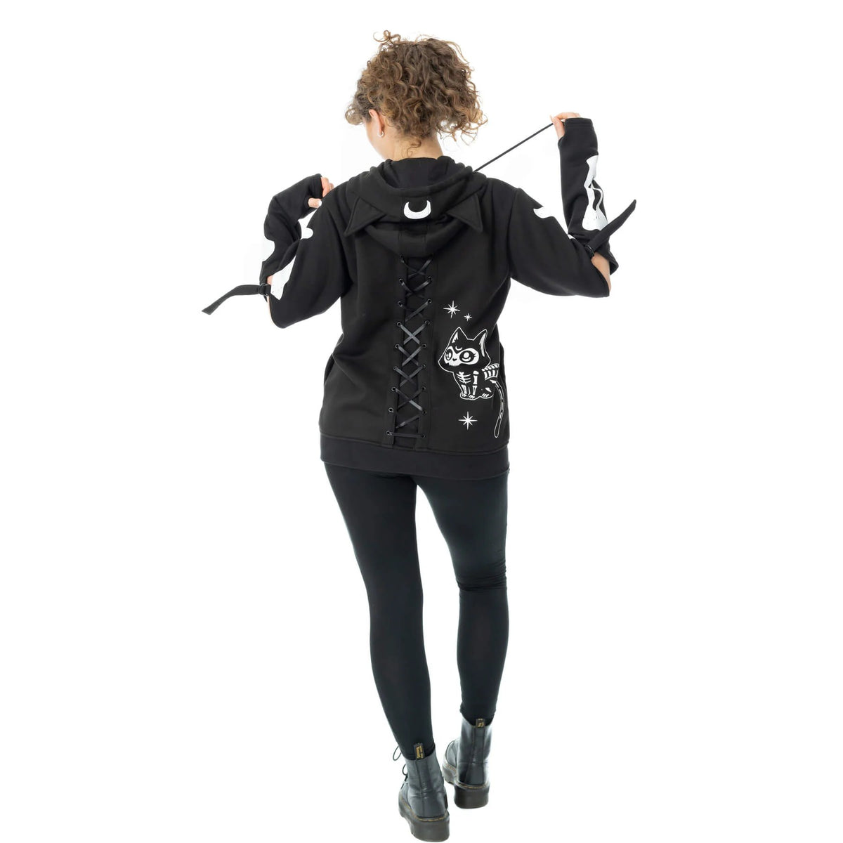 Gothic Moonlight Hoodie von Heartless - schwarz-weiss