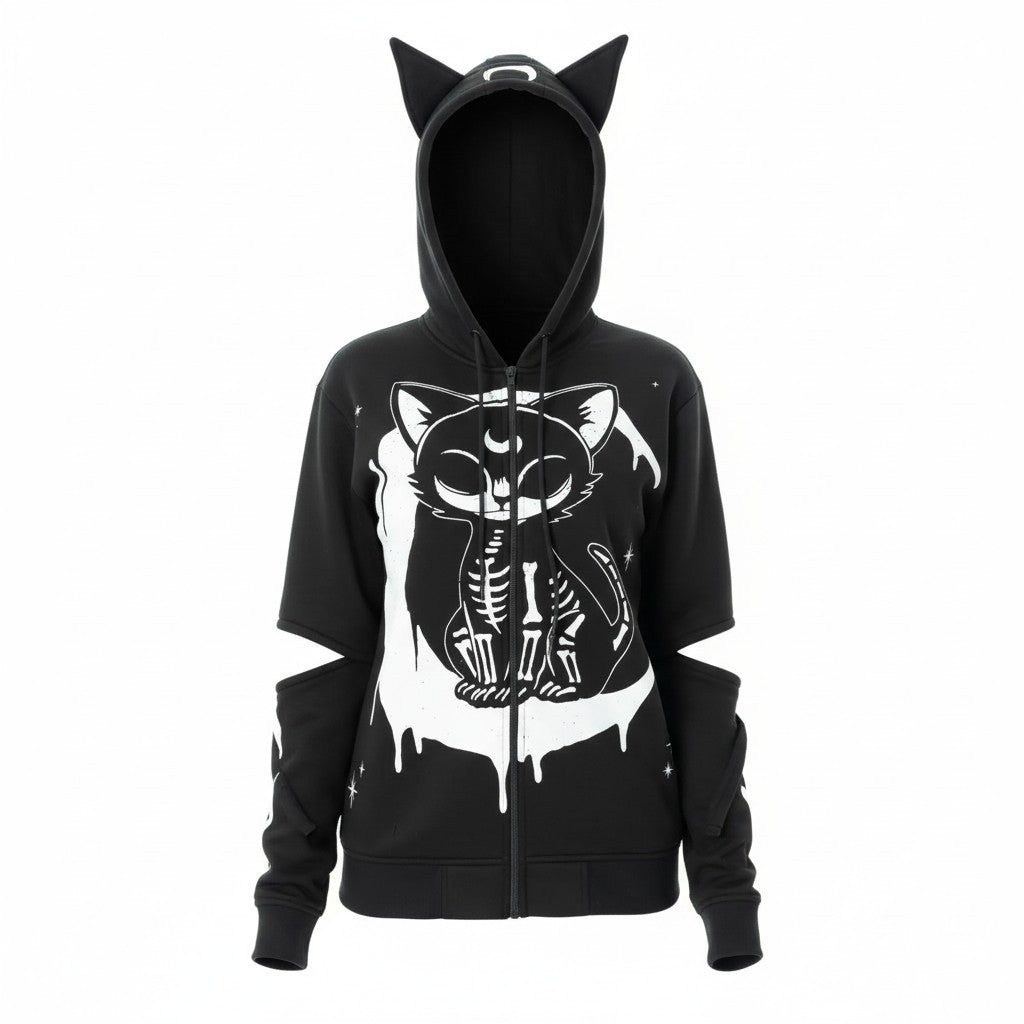 Gothic Moonlight Hoodie von Heartless - schwarz-weiss