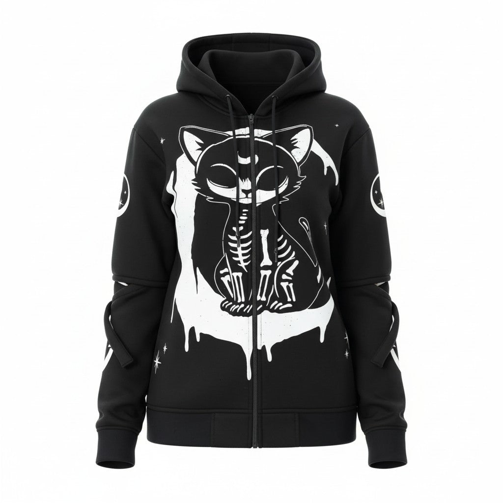 Gothic Moonlight Hoodie von Heartless - schwarz-weiss