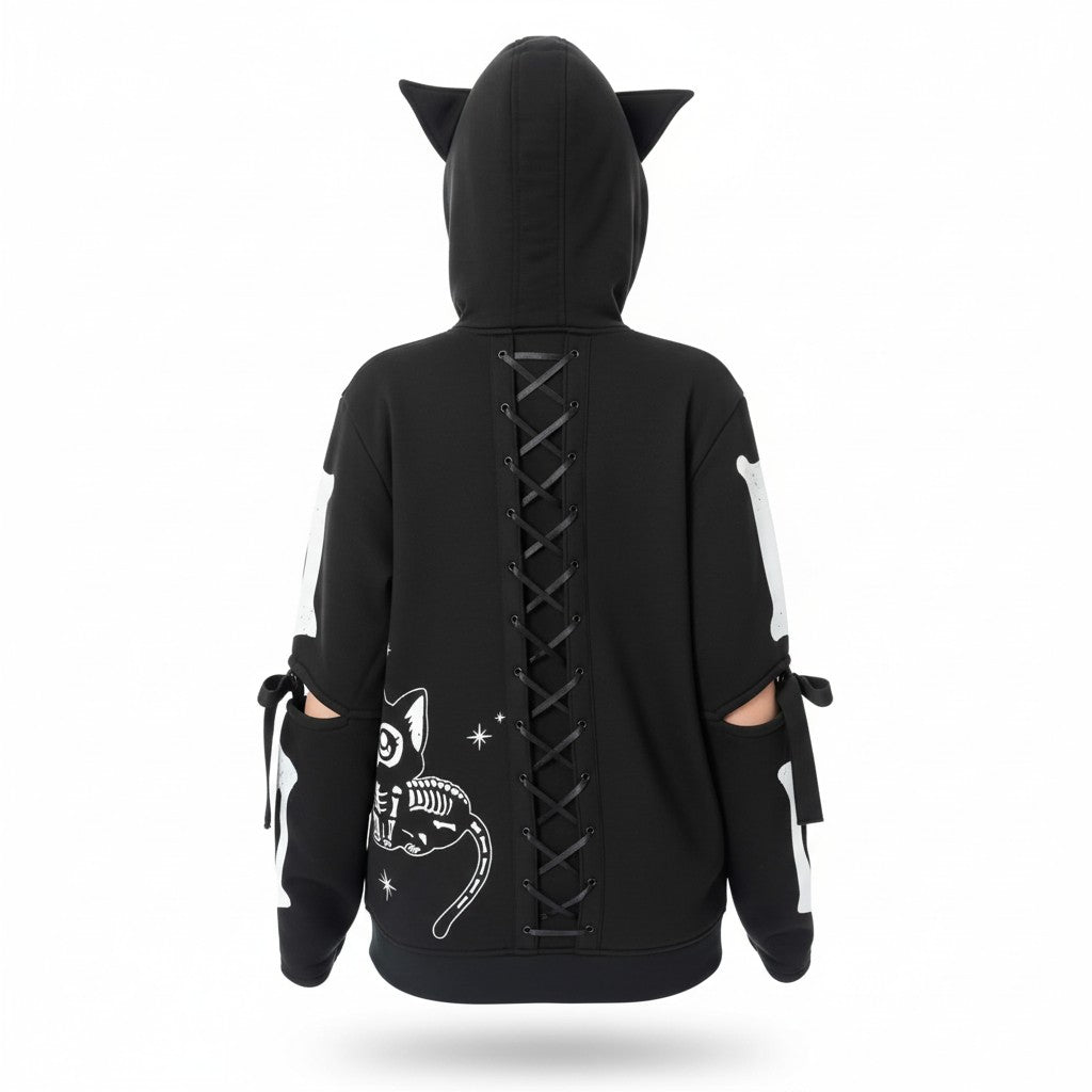 Gothic Moonlight Hoodie von Heartless - schwarz-weiss