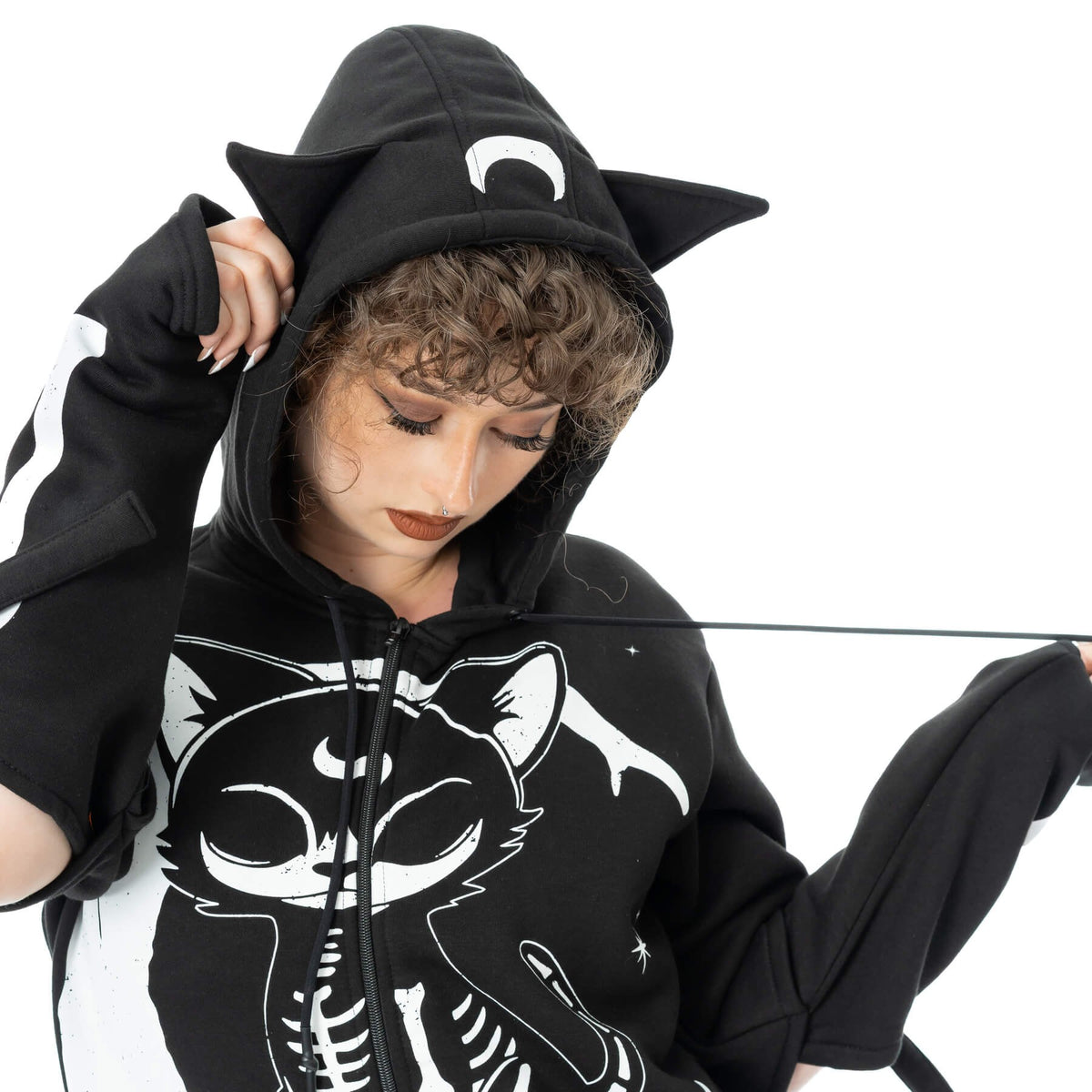 Gothic Moonlight Hoodie von Heartless - schwarz-weiss