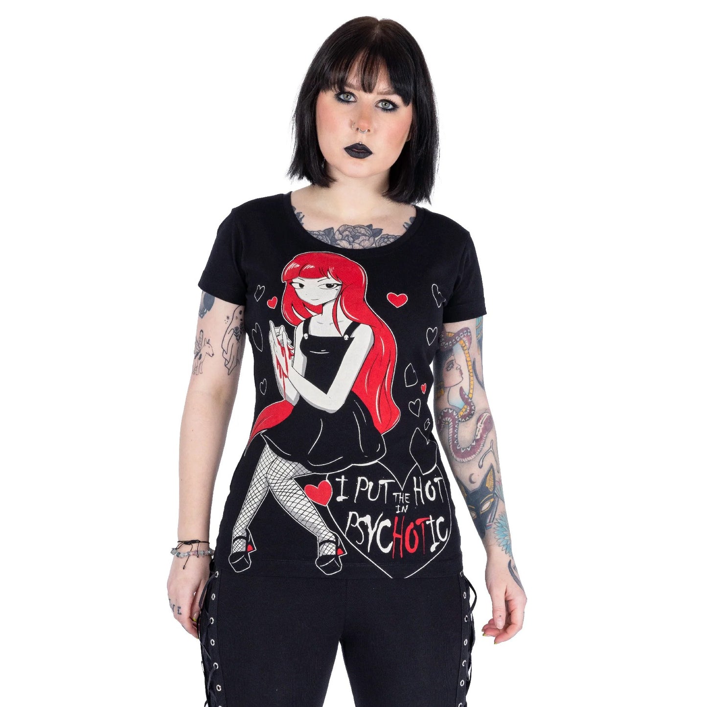 Psychotic Girl T-Shirt von Cupcake Cult - Gothic Anime Top