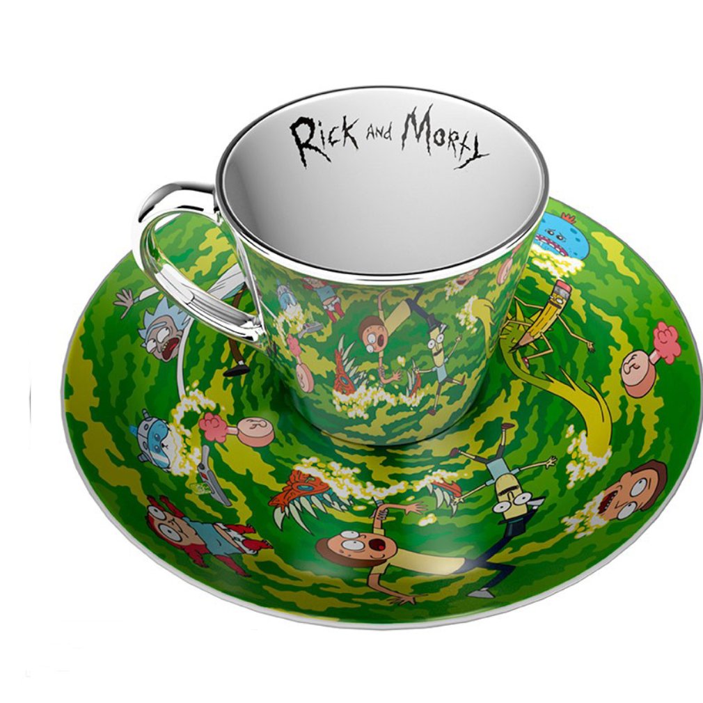 Tasse mit Unterteller Set Rick & Morty "Portal"