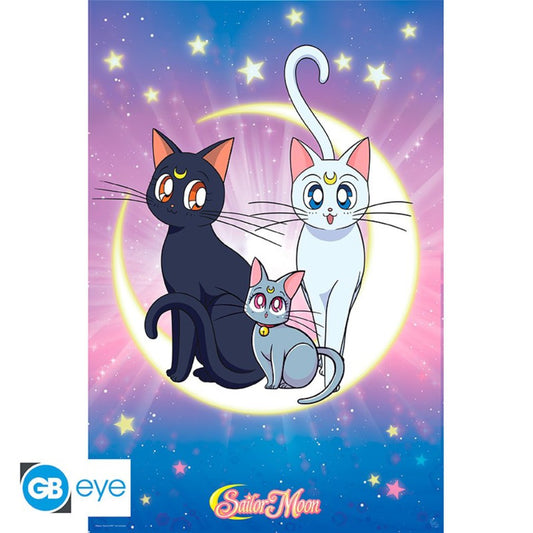 Poster 91,5 x 61 cm Sailor Moon - Luna, Artemis & Diana