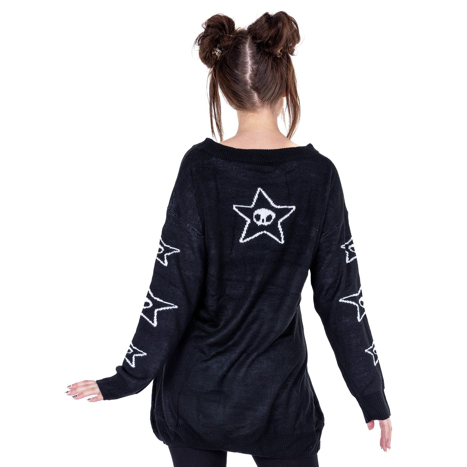 Skeleton Cat Jumper – Model Rückansicht
