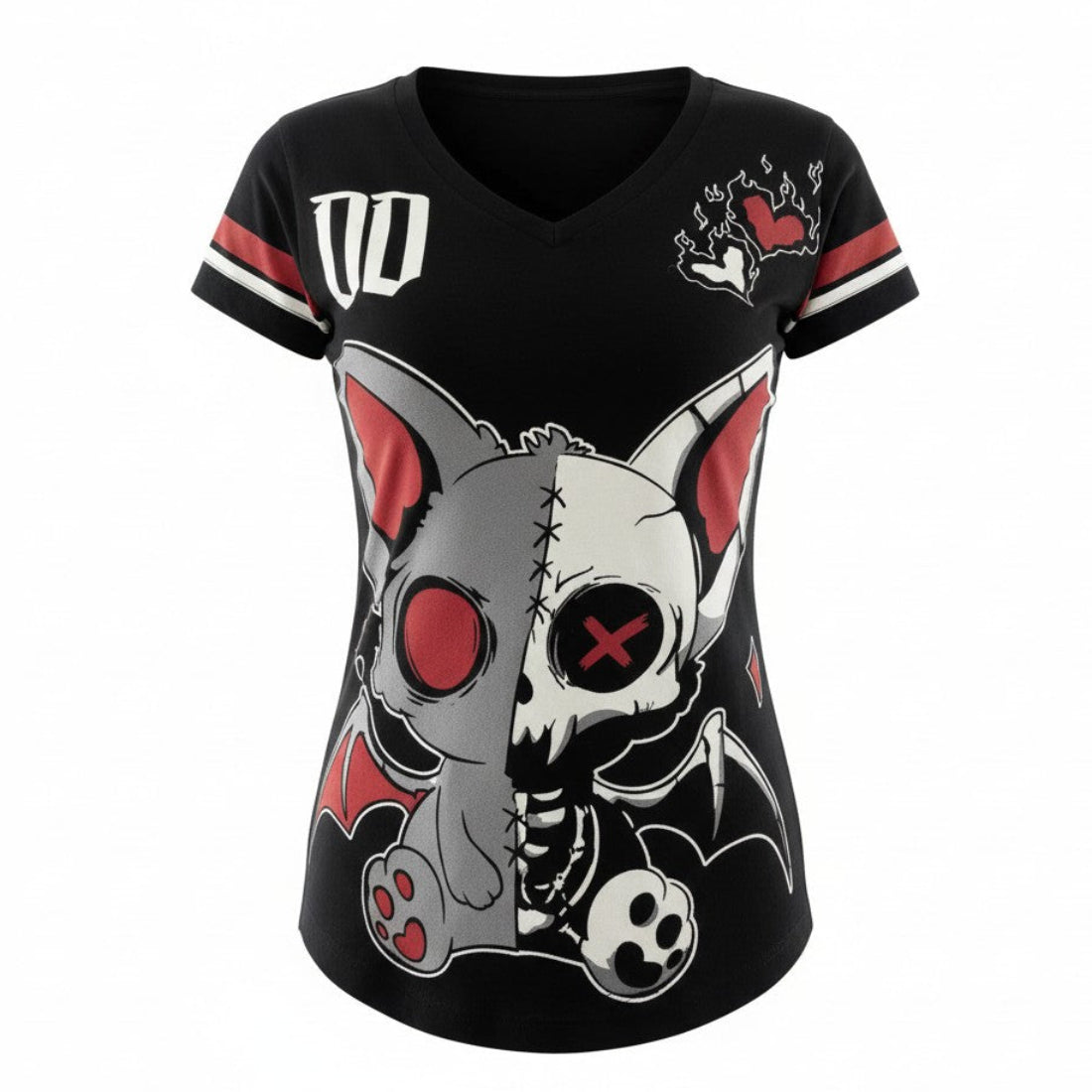 Team Dead Inside Varsity T-Shirt Fledermaus – Schwarz- Heartless