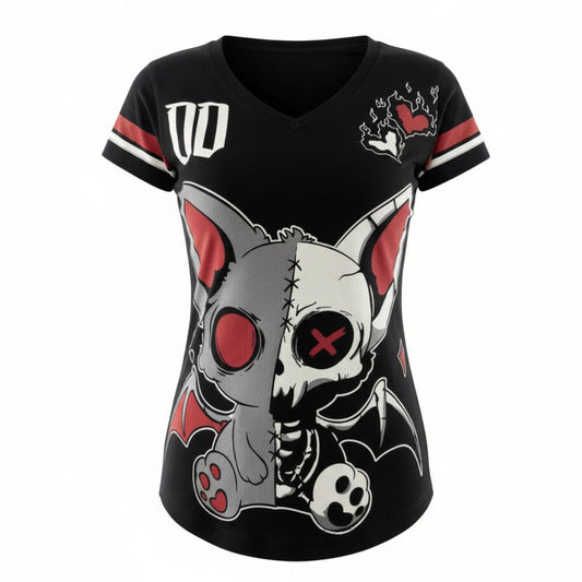 Team Dead Inside Varsity T-Shirt Fledermaus – Schwarz- Heartless