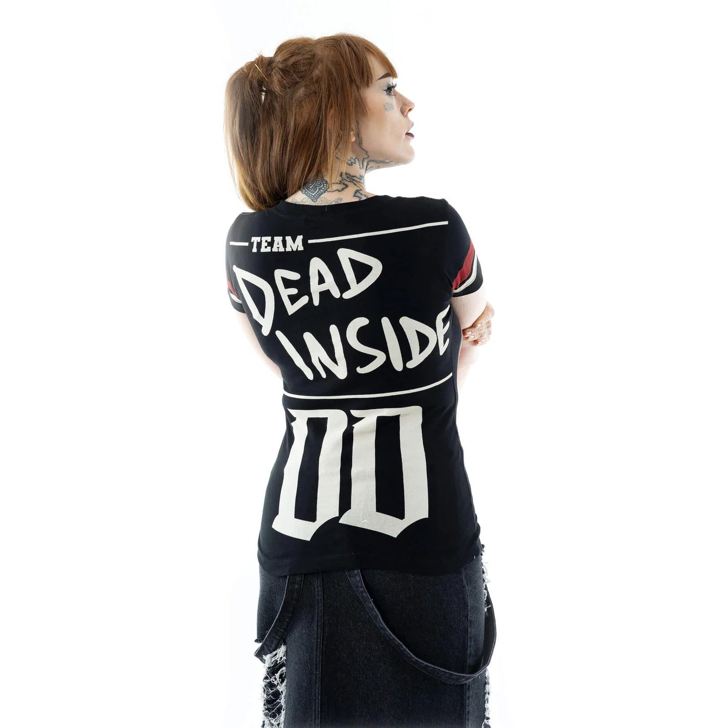 Team Dead Inside Varsity T-Shirt Fledermaus – Schwarz- Heartless
