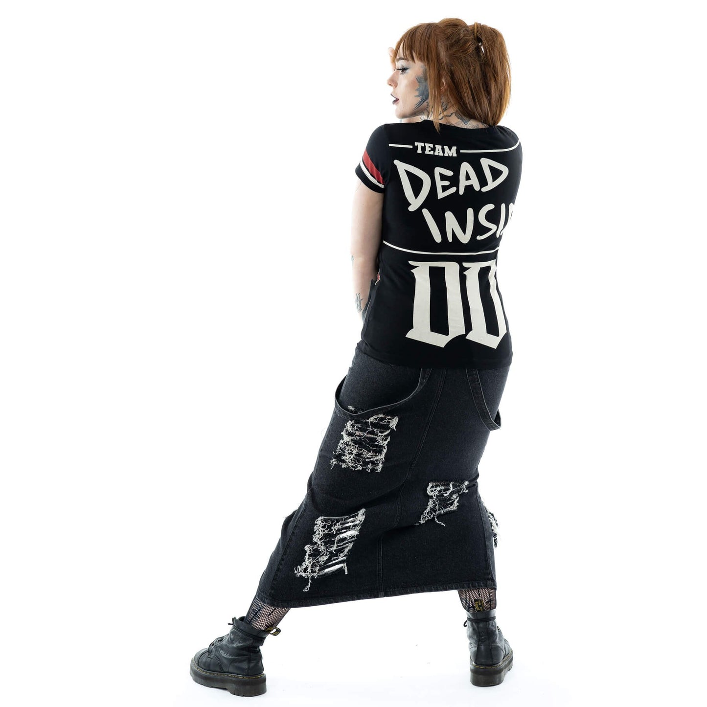 Team Dead Inside Varsity T-Shirt Fledermaus – Schwarz- Heartless