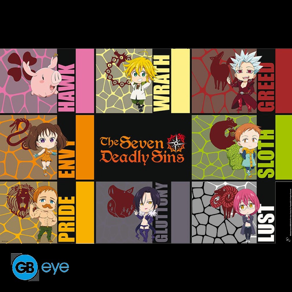 Poster 91,5 x 61 cm The Seven Deadly Sins - Chibi Sins