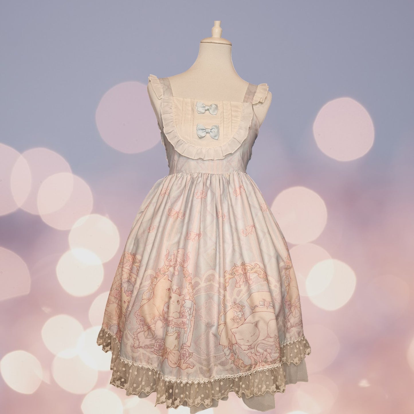 Sweet Lolita Kleid JSK mit süßem Katzenmotiv