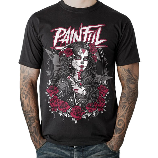 Painful Clothing – „La Catrina“ T-Shirt Gothic dark romantic Top Tattoo