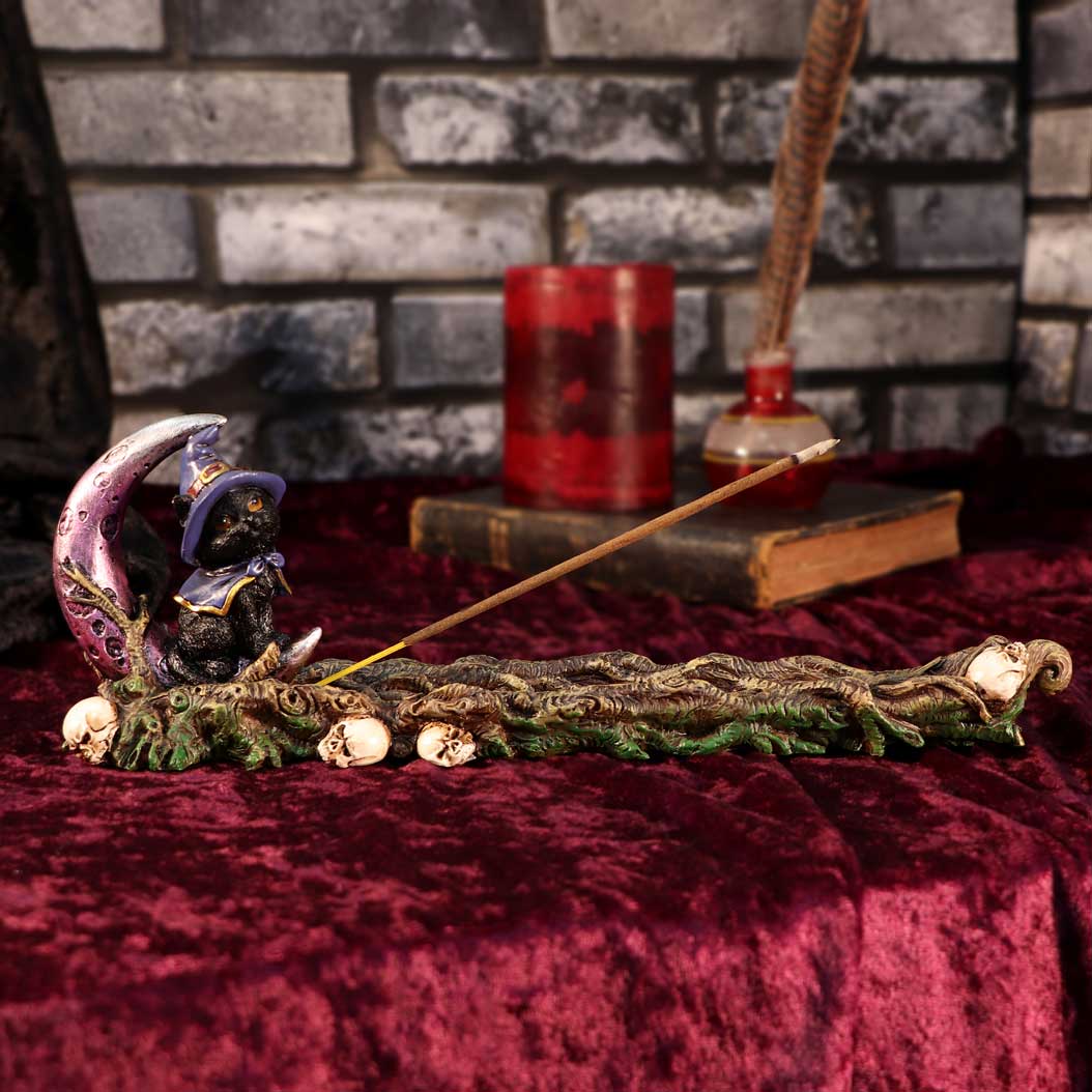 Gothic süßer Katzen Räucherstäbchenhalter "Grimalkin Witches"