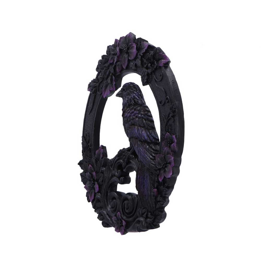 Gothic Wanddekoration Wandschmuck Raven Witchy Deko "Watcher of the Veil" 22,5 cm