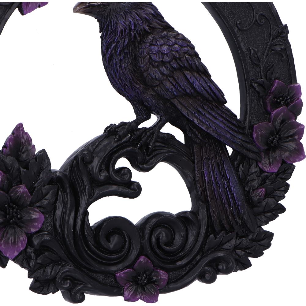 Gothic Wanddekoration Wandschmuck Raven Witchy Deko "Watcher of the Veil" 22,5 cm