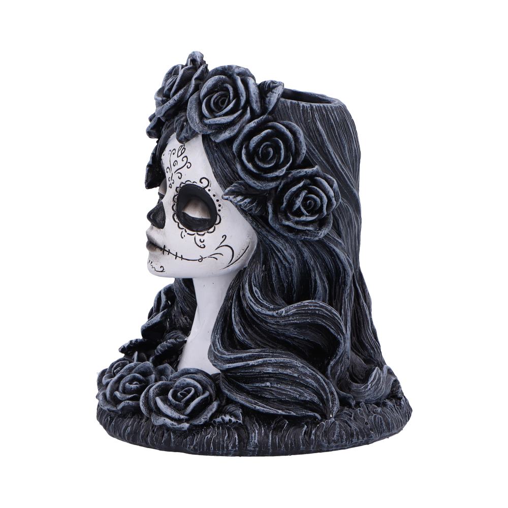 Flor de Muerte – Gothic kleiner düsterer Teelichthalter 10,5 cm