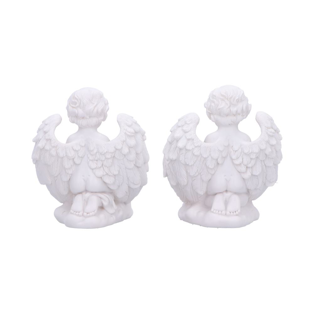 Teelichthalter 2x Engel Cherub vintage mit Glaseinsatz 21 cm