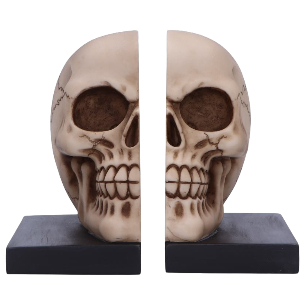 Final Chapter – Totenschädel Buchstützen 2er-Set 15 cm Gothic Skull Deko