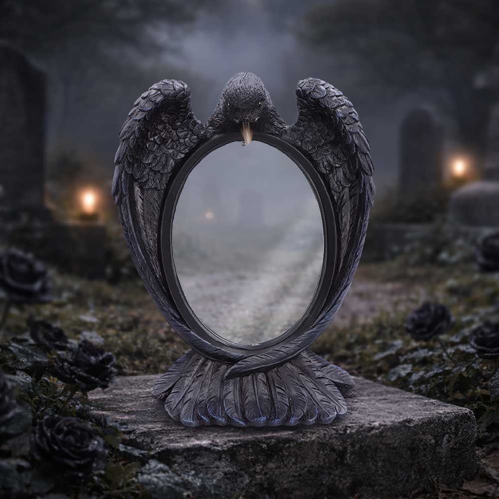 Nevermore Reflection Spiegel Rabe Düsterer Gothic – Stand- und Wandspiegel 30,2 cm