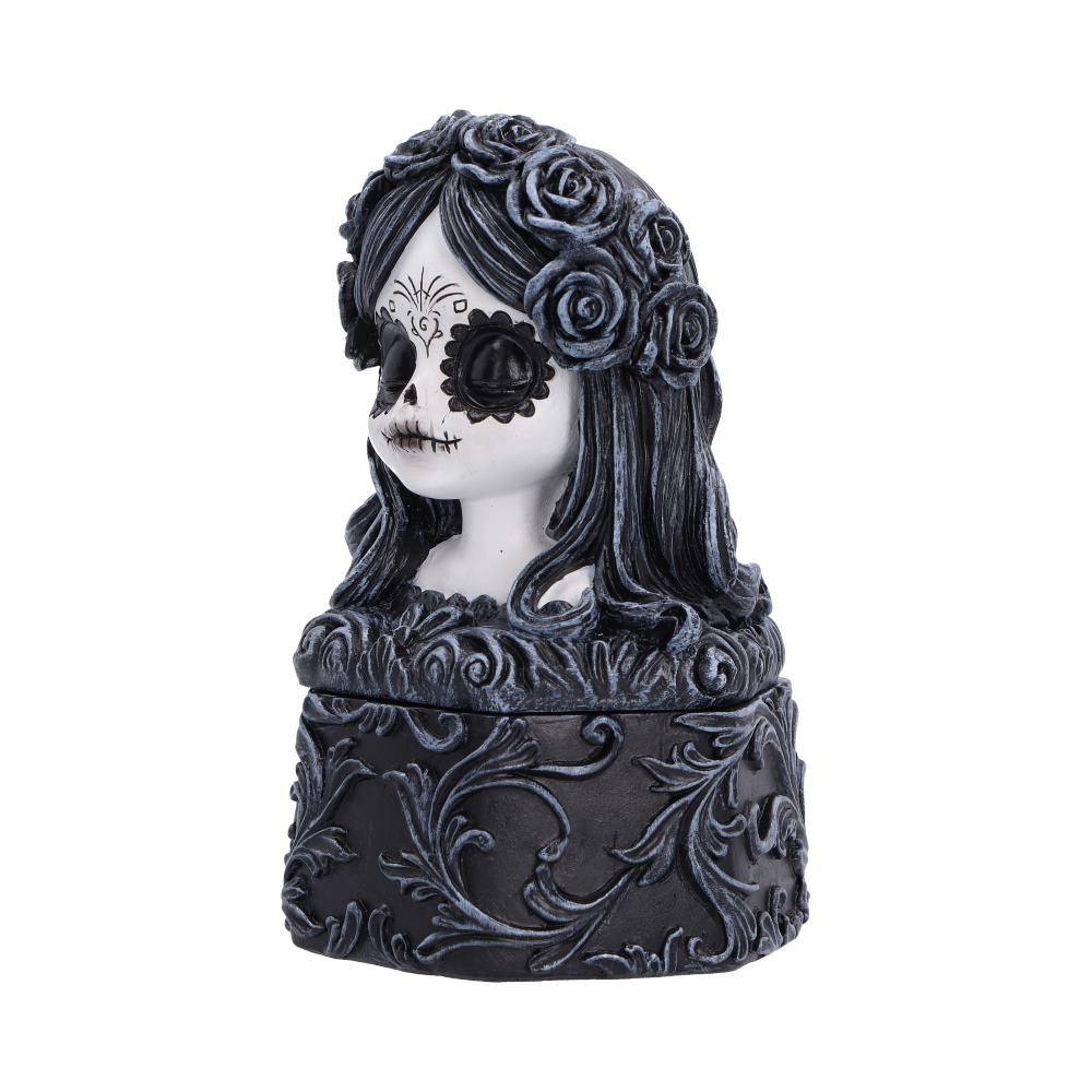 Flor De Muerte – Day of the Dead Schmuckdose 12,4 cm Gothic Deko Aufbewahrungsbox