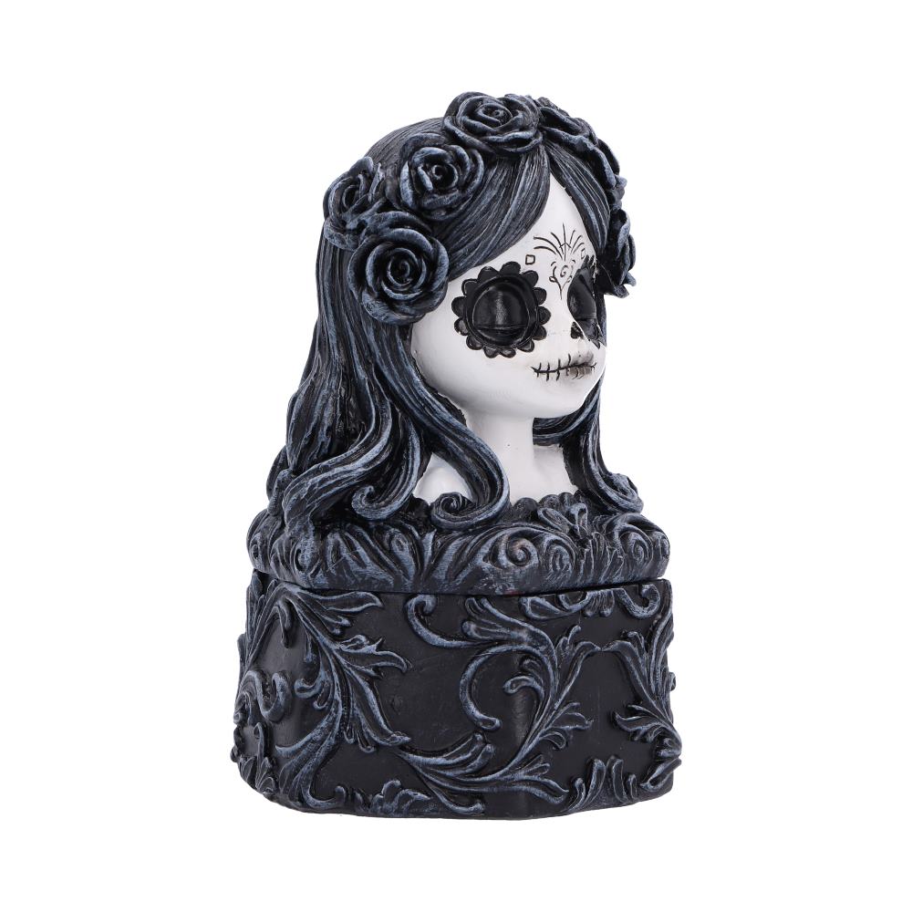 Flor De Muerte – Day of the Dead Schmuckdose 12,4 cm Gothic Deko Aufbewahrungsbox