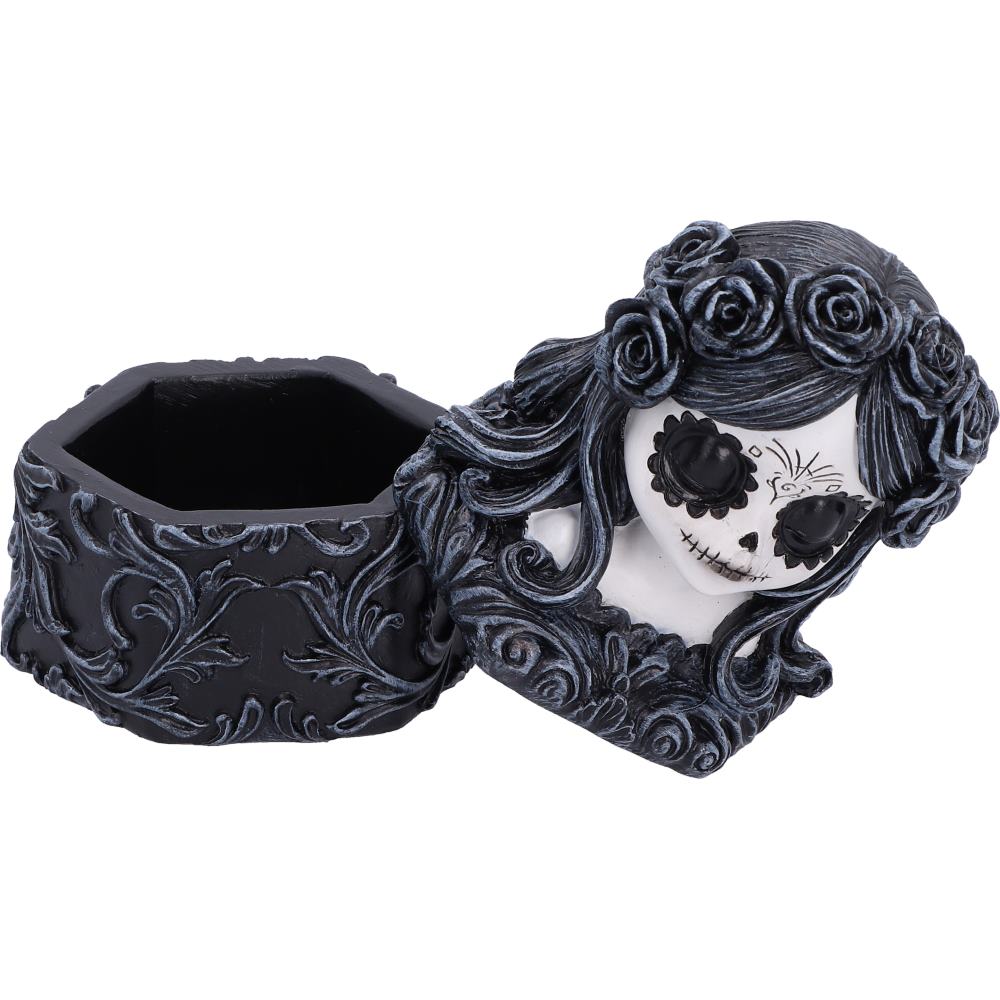 Flor De Muerte – Day of the Dead Schmuckdose 12,4 cm Gothic Deko Aufbewahrungsbox
