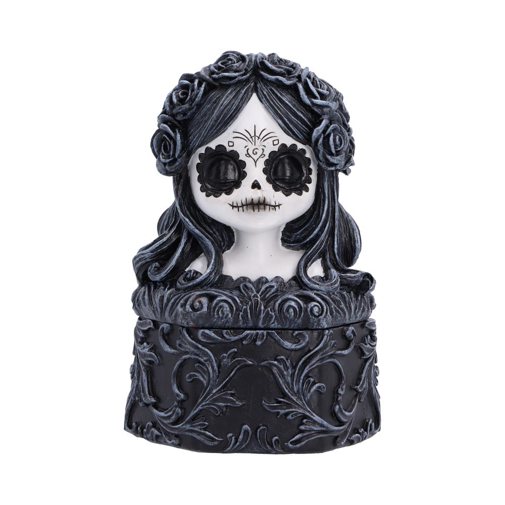 Flor De Muerte – Day of the Dead Schmuckdose 12,4 cm Gothic Deko Aufbewahrungsbox