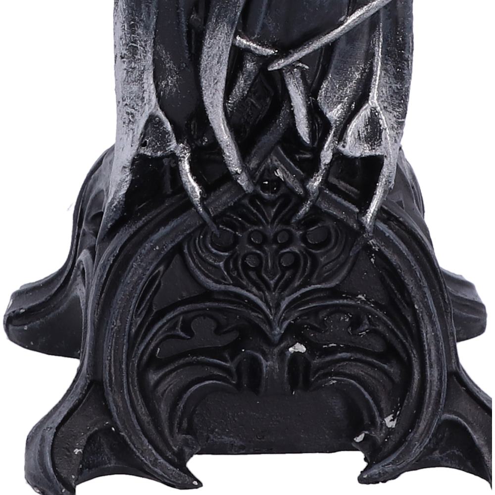 Double Dragon mystischer Gothic Drachen Teelichthalter 18,3 cm Dekofigur schwarz-silber
