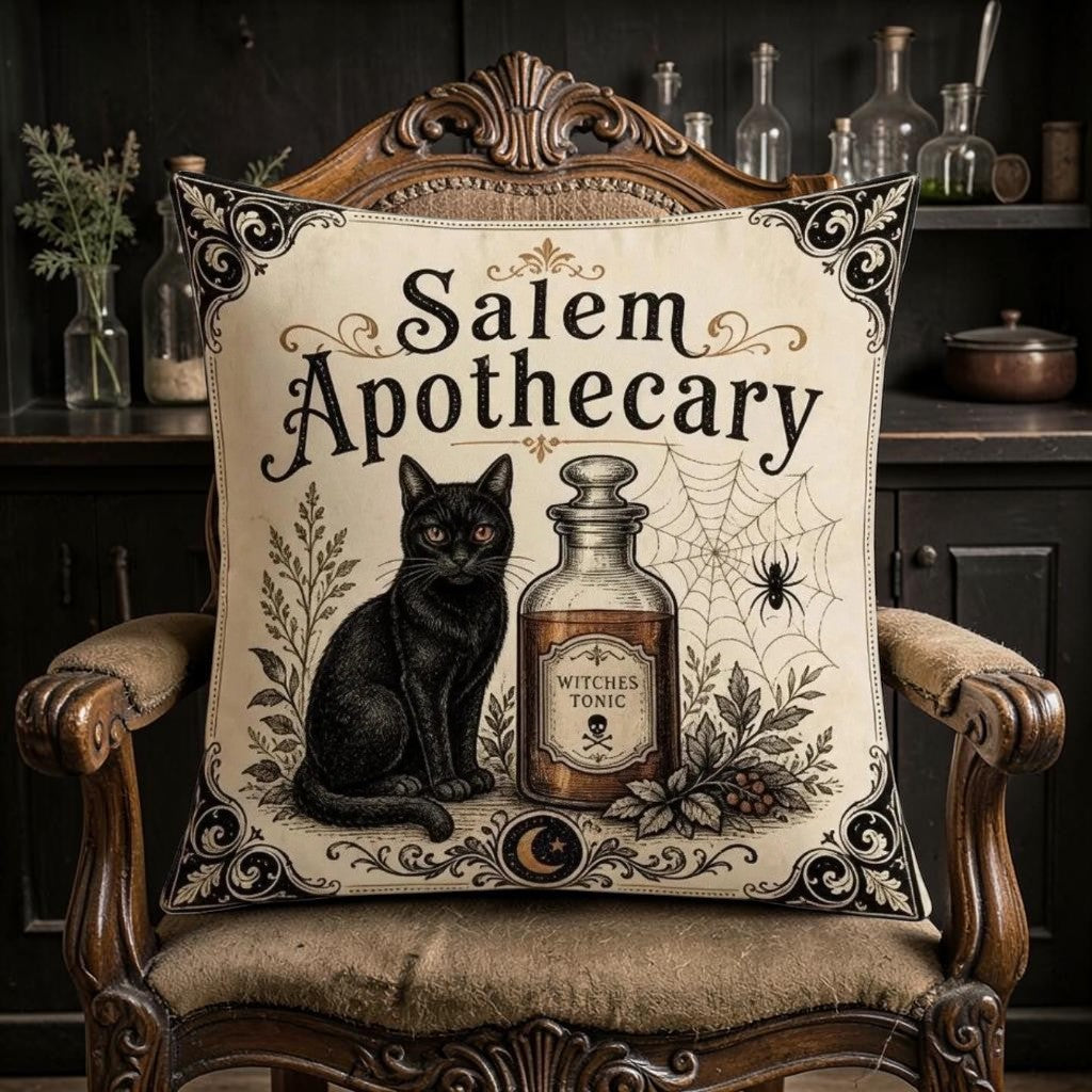 Salem Apothecary Gothic-Dekokissen mit Füllkissen 45 × 45 cm Witchy